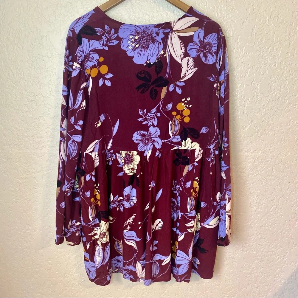 FREE PEOPLE Bella Floral Print Tunic Size Medium - Picture 4 of 9